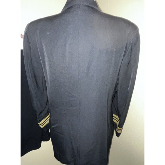 1960's Vietnam War Era US Navy Suit CMDR Naval Uniform Jacket & Pants Black Gold - Picture 5 of 16